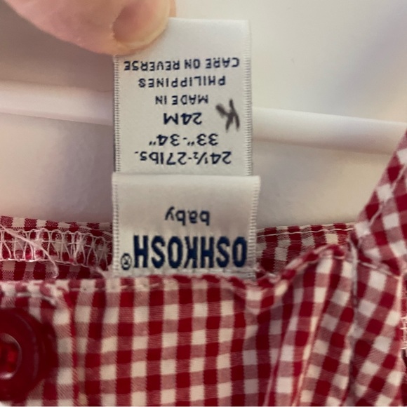 Oshkosh Red Gingham Baby Romper - Picture 5 of 5